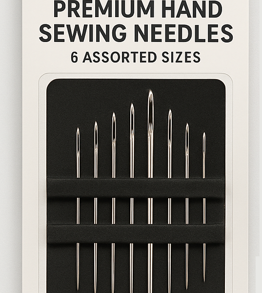 Premium Hand Sewing Needles Set – 6 Assorted Sizes for All Fabric Types